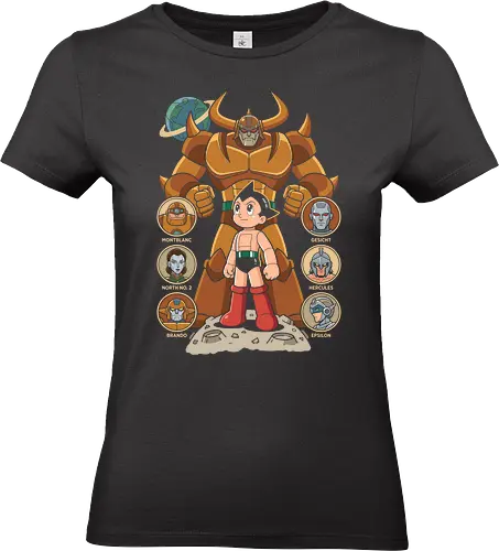The Seven Great Robots: Pluto's Shadow - Pluto anime shirt, Astro Boy graphic tee, Osamu Tezuka merch, retro mecha streetwear, classic sci-fi manga apparel, seven great robots design, vintage anime poster tee, nostalgic otaku clothing, Japanese robot fashion, classic manga history shirt - Standard T-Shirt (Frauen)