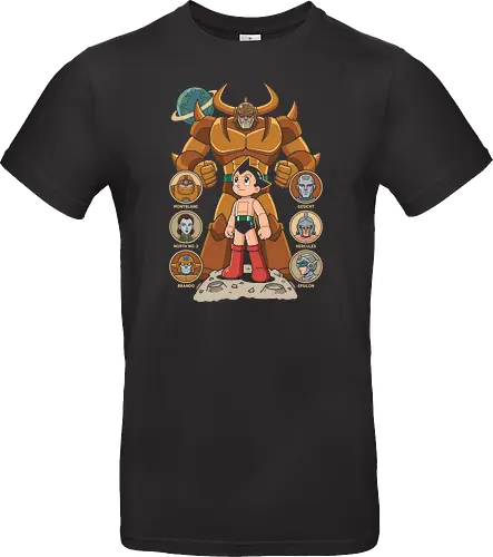 The Seven Great Robots: Pluto's Shadow - Pluto anime shirt, Astro Boy graphic tee, Osamu Tezuka merch, retro mecha streetwear, classic sci-fi manga apparel, seven great robots design, vintage anime poster tee, nostalgic otaku clothing, Japanese robot fashion, classic manga history shirt - Standard T-Shirt