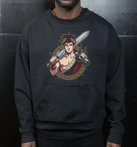 Prince of the Underworld: The Defiant God - Hades game shirt, Zagreus graphic tee, indie gaming apparel, Greek mythology streetwear, Cerberus hound design, prince of the underworld merch, retro gamer fashion, roguelike video game tee, aesthetic geek clothing, minimalist mythology art - Cropped Sweatshirt