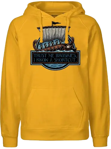 Shortcut took 10 years - Movie, film, myth, adventure, poem, action, fantasy, mythic, funny, humor - Fairtrade Hoodie