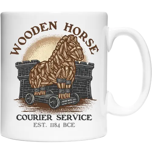 Wooden Horse Courier Service - Movie, film, myth, adventure, poem, action, fantasy, mythic, horse - Keramiktasse