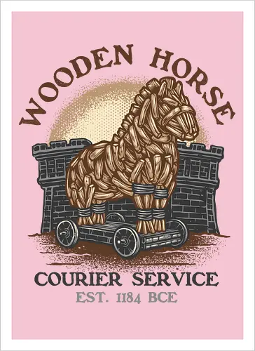 Wooden Horse Courier Service - Movie, film, myth, adventure, poem, action, fantasy, mythic, horse - Kunstdruck