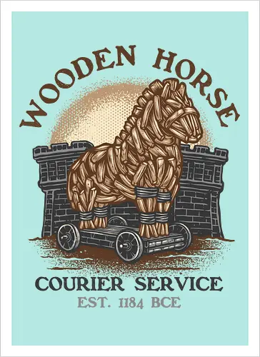Wooden Horse Courier Service - Movie, film, myth, adventure, poem, action, fantasy, mythic, horse - Kunstdruck