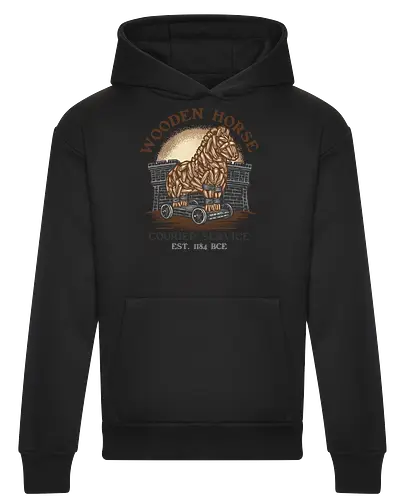 Wooden Horse Courier Service - Movie, film, myth, adventure, poem, action, fantasy, mythic, horse - Heavyweight Hoodie