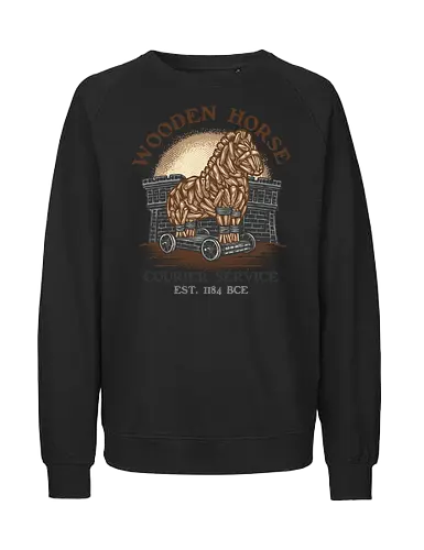 Wooden Horse Courier Service - Movie, film, myth, adventure, poem, action, fantasy, mythic, horse - Fairtrade Sweatshirt