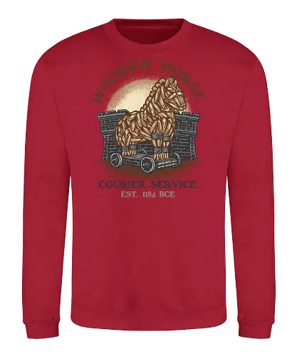Wooden Horse Courier Service - Movie, film, myth, adventure, poem, action, fantasy, mythic, horse - Sweatshirt