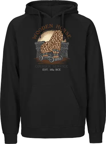 Wooden Horse Courier Service - Movie, film, myth, adventure, poem, action, fantasy, mythic, horse - Fairtrade Hoodie