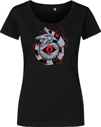 hell ouroboros - Demon, ouroboros, creature, alleyeseeing, snakes, serpent, redeyes, timburton, illuminati - Damen T-Shirt