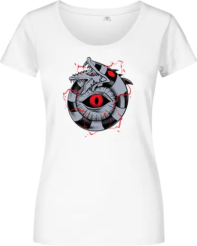 hell ouroboros - Demon, ouroboros, creature, alleyeseeing, snakes, serpent, redeyes, timburton, illuminati - Damen T-Shirt