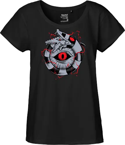 hell ouroboros - Demon, ouroboros, creature, alleyeseeing, snakes, serpent, redeyes, timburton, illuminati - Fairtrade Girl Shirt