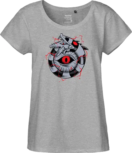 hell ouroboros - Demon, ouroboros, creature, alleyeseeing, snakes, serpent, redeyes, timburton, illuminati - Fairtrade Girl Shirt
