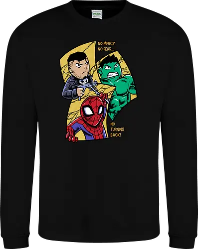 no turning back - Superhero, Superhero, Superhero, superhero, antihero, cool, chibi, cartoon - Sweatshirt
