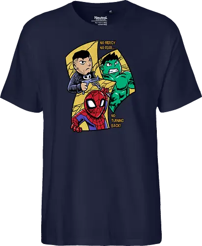 no turning back - Superhero, Superhero, Superhero, superhero, antihero, cool, chibi, cartoon - Fairtrade T-Shirt