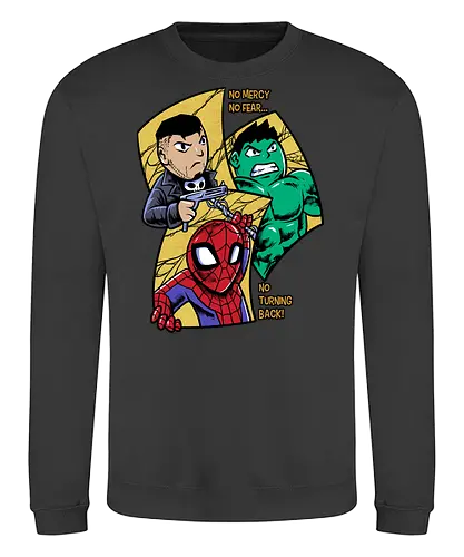 no turning back - Superhero, Superhero, Superhero, superhero, antihero, cool, chibi, cartoon - Sweatshirt