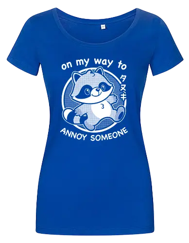Cute Annoying Raccoon - Cute, Cute Animals, Raccoon, Funny Raccoon, Annoy, Annoyed, Annoying, Tanuki, Fun, Funny, Animal, Pet, Funny Animals, Cute Animals, Pets, Sarcasm, Irony, Joke, Jokes, Adorable, Mascot, Japan, Japanese - Damen T-Shirt
