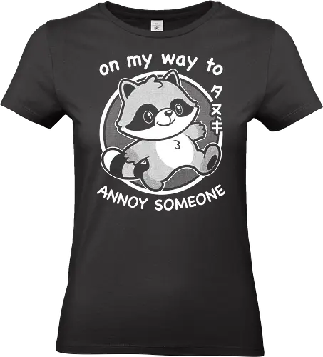 Cute Annoying Raccoon - Cute, Cute Animals, Raccoon, Funny Raccoon, Annoy, Annoyed, Annoying, Tanuki, Fun, Funny, Animal, Pet, Funny Animals, Cute Animals, Pets, Sarcasm, Irony, Joke, Jokes, Adorable, Mascot, Japan, Japanese - Standard T-Shirt (Frauen)