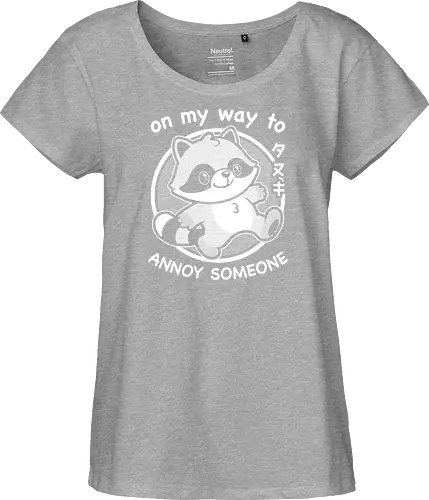 Cute Annoying Raccoon - Cute, Cute Animals, Raccoon, Funny Raccoon, Annoy, Annoyed, Annoying, Tanuki, Fun, Funny, Animal, Pet, Funny Animals, Cute Animals, Pets, Sarcasm, Irony, Joke, Jokes, Adorable, Mascot, Japan, Japanese - Fairtrade Girl Shirt