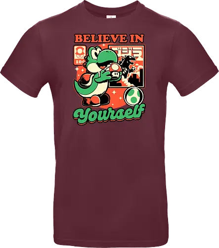 Dinosaur Kaiju Game - Dino, Dinosaurs, Dinosaur, Cute Kaiju, Kaiju, Mushrooms, Mushroom, Video Games, Video Game, Games, Game, Vintage, Retro, Retro Vintage, Platform, Adventure, Fantasy, Magic, Magical, Trained, Train, Training, Gym, Eat, Eating, Poster, I Believe In You, Believe, I Believe - Standard T-Shirt
