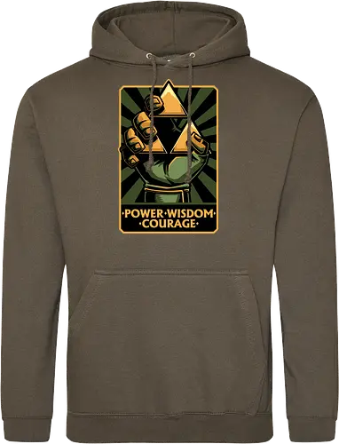 Elf Game Triangle - Power, Courage, Wisdom, Triangle, Cool, Awesome, Classic, Classic Video Games, Classic Video Game, Classic Games, Classic Game, Video Games, Video Game, Vintage, Retro, Retro Vintage, Vintage Games, Fantasy, Adventure, Magic, Magical, Elf, Elfs, Revolution, Poster - Standard Hoodie