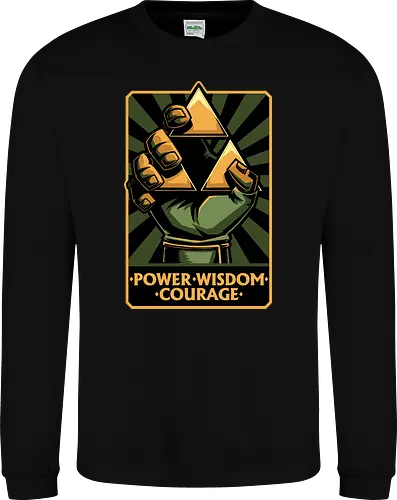 Elf Game Triangle - Power, Courage, Wisdom, Triangle, Cool, Awesome, Classic, Classic Video Games, Classic Video Game, Classic Games, Classic Game, Video Games, Video Game, Vintage, Retro, Retro Vintage, Vintage Games, Fantasy, Adventure, Magic, Magical, Elf, Elfs, Revolution, Poster - Sweatshirt