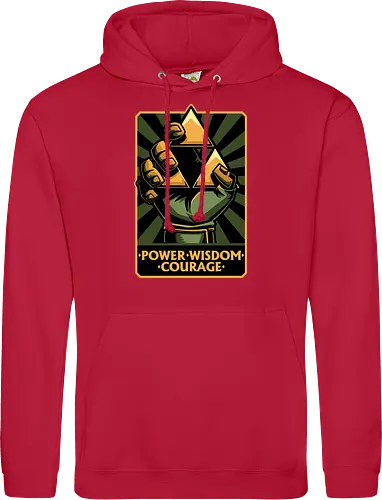 Elf Game Triangle - Power, Courage, Wisdom, Triangle, Cool, Awesome, Classic, Classic Video Games, Classic Video Game, Classic Games, Classic Game, Video Games, Video Game, Vintage, Retro, Retro Vintage, Vintage Games, Fantasy, Adventure, Magic, Magical, Elf, Elfs, Revolution, Poster - Standard Hoodie