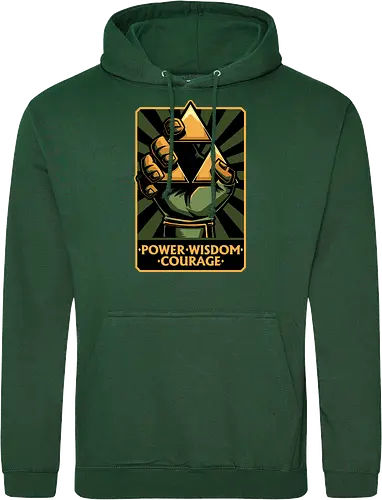 Elf Game Triangle - Power, Courage, Wisdom, Triangle, Cool, Awesome, Classic, Classic Video Games, Classic Video Game, Classic Games, Classic Game, Video Games, Video Game, Vintage, Retro, Retro Vintage, Vintage Games, Fantasy, Adventure, Magic, Magical, Elf, Elfs, Revolution, Poster - Standard Hoodie