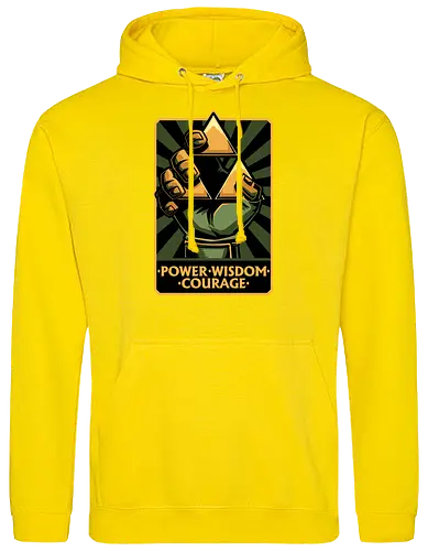 Elf Game Triangle - Power, Courage, Wisdom, Triangle, Cool, Awesome, Classic, Classic Video Games, Classic Video Game, Classic Games, Classic Game, Video Games, Video Game, Vintage, Retro, Retro Vintage, Vintage Games, Fantasy, Adventure, Magic, Magical, Elf, Elfs, Revolution, Poster - Standard Hoodie