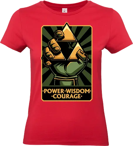 Elf Game Triangle - Power, Courage, Wisdom, Triangle, Cool, Awesome, Classic, Classic Video Games, Classic Video Game, Classic Games, Classic Game, Video Games, Video Game, Vintage, Retro, Retro Vintage, Vintage Games, Fantasy, Adventure, Magic, Magical, Elf, Elfs, Revolution, Poster - Standard T-Shirt (Frauen)