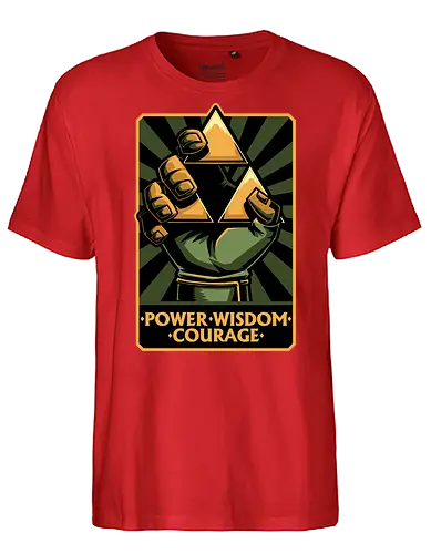 Elf Game Triangle - Power, Courage, Wisdom, Triangle, Cool, Awesome, Classic, Classic Video Games, Classic Video Game, Classic Games, Classic Game, Video Games, Video Game, Vintage, Retro, Retro Vintage, Vintage Games, Fantasy, Adventure, Magic, Magical, Elf, Elfs, Revolution, Poster - Fairtrade T-Shirt