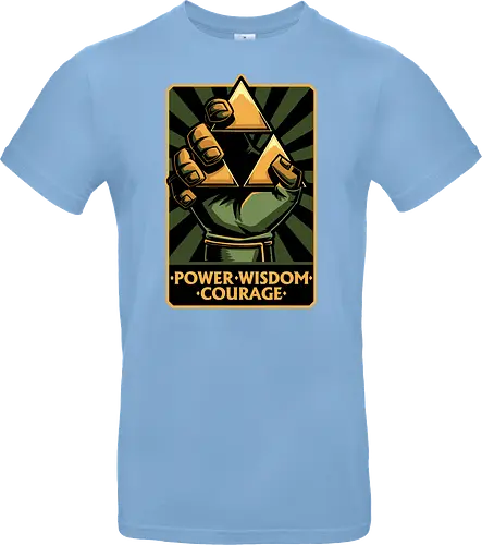 Elf Game Triangle - Power, Courage, Wisdom, Triangle, Cool, Awesome, Classic, Classic Video Games, Classic Video Game, Classic Games, Classic Game, Video Games, Video Game, Vintage, Retro, Retro Vintage, Vintage Games, Fantasy, Adventure, Magic, Magical, Elf, Elfs, Revolution, Poster - Standard T-Shirt