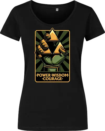 Elf Game Triangle - Power, Courage, Wisdom, Triangle, Cool, Awesome, Classic, Classic Video Games, Classic Video Game, Classic Games, Classic Game, Video Games, Video Game, Vintage, Retro, Retro Vintage, Vintage Games, Fantasy, Adventure, Magic, Magical, Elf, Elfs, Revolution, Poster - Damen T-Shirt