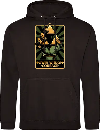 Elf Game Triangle - Power, Courage, Wisdom, Triangle, Cool, Awesome, Classic, Classic Video Games, Classic Video Game, Classic Games, Classic Game, Video Games, Video Game, Vintage, Retro, Retro Vintage, Vintage Games, Fantasy, Adventure, Magic, Magical, Elf, Elfs, Revolution, Poster - Standard Hoodie