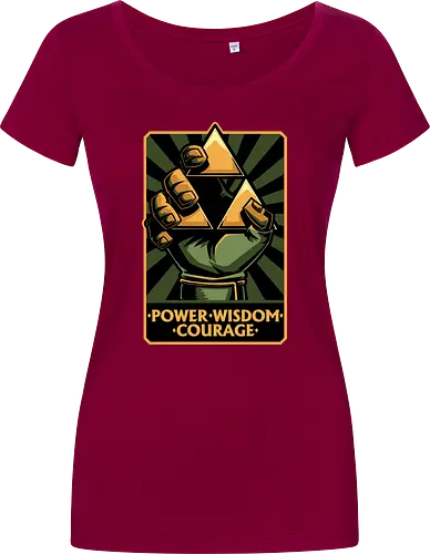 Elf Game Triangle - Power, Courage, Wisdom, Triangle, Cool, Awesome, Classic, Classic Video Games, Classic Video Game, Classic Games, Classic Game, Video Games, Video Game, Vintage, Retro, Retro Vintage, Vintage Games, Fantasy, Adventure, Magic, Magical, Elf, Elfs, Revolution, Poster - Damen T-Shirt