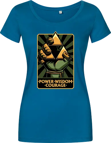 Elf Game Triangle - Power, Courage, Wisdom, Triangle, Cool, Awesome, Classic, Classic Video Games, Classic Video Game, Classic Games, Classic Game, Video Games, Video Game, Vintage, Retro, Retro Vintage, Vintage Games, Fantasy, Adventure, Magic, Magical, Elf, Elfs, Revolution, Poster - Damen T-Shirt