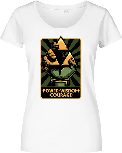Elf Game Triangle - Power, Courage, Wisdom, Triangle, Cool, Awesome, Classic, Classic Video Games, Classic Video Game, Classic Games, Classic Game, Video Games, Video Game, Vintage, Retro, Retro Vintage, Vintage Games, Fantasy, Adventure, Magic, Magical, Elf, Elfs, Revolution, Poster - Damen T-Shirt