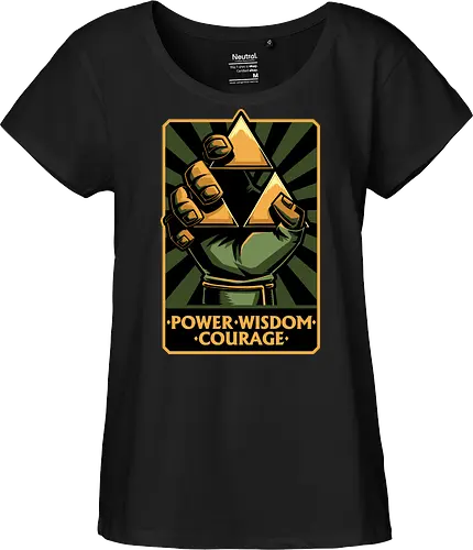 Elf Game Triangle - Power, Courage, Wisdom, Triangle, Cool, Awesome, Classic, Classic Video Games, Classic Video Game, Classic Games, Classic Game, Video Games, Video Game, Vintage, Retro, Retro Vintage, Vintage Games, Fantasy, Adventure, Magic, Magical, Elf, Elfs, Revolution, Poster - Fairtrade Girl Shirt