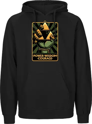 Elf Game Triangle - Power, Courage, Wisdom, Triangle, Cool, Awesome, Classic, Classic Video Games, Classic Video Game, Classic Games, Classic Game, Video Games, Video Game, Vintage, Retro, Retro Vintage, Vintage Games, Fantasy, Adventure, Magic, Magical, Elf, Elfs, Revolution, Poster - Fairtrade Hoodie