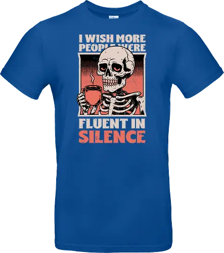 Skull Coffee Silence - Skull, Skeleton, Spooky Season, Spooky, Spooky Cute, Spooky Art, Spooky Vibes, Creepy, Creepy Cute, Scary, Scary Cute, Scary Art, Coffee, Coffee Shop, Coffee Time, Coffee Lover, Funny Coffee, Coffee Cup, Silence, Fun, Funny, Awesome, Cool, Sarcasm, Irony, Beverage, Hot, Antisocial, Antisocial Vibes, Antisocial Vibe, Anti Social, Social, Social Anxiety, Social Commentary, Social Issues, Social Distancing, Tired, Smile, Halloween - Standard T-Shirt