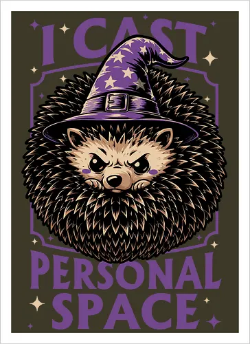 Hedgehog Wizard Magic - Rpg, Hedgehog, Personal Space, Dungeons, Pet, Animal, Fantasy, Adventure, Cool, Funny, Fun, Awesome, Nerd, Geek, Tabletop Game, Tabletop, Tabletop Rpg, Tabletop Gaming, Role-playing Game, Roleplay, Dungeon, Dungeon Master, Sorcery, Sorcerer, Wizard, Ritual, Magic, Magical, Magical Creatures, Magic, Magician, Black Magic - Kunstdruck