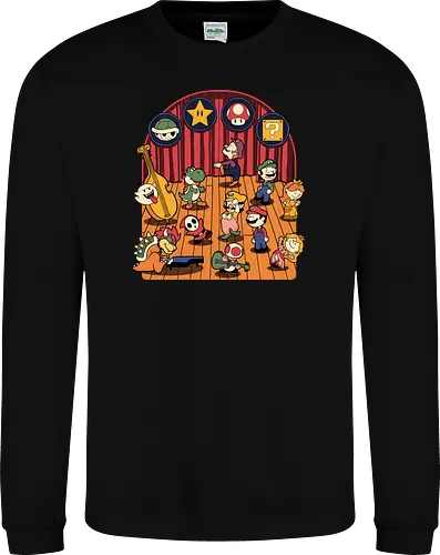 Plumber Game Dance - Mushroom, Turtle, Kingdom, Music, Dance, Dinosaur, Plumber, Video Games, Video Game, Classic Video Game, Tv Show, Mashup, Adventure, Fantasy, Meme, Memes, Internet, Ghost, Magic, Magical - Sweatshirt