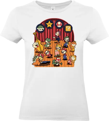 Plumber Game Dance - Mushroom, Turtle, Kingdom, Music, Dance, Dinosaur, Plumber, Video Games, Video Game, Classic Video Game, Tv Show, Mashup, Adventure, Fantasy, Meme, Memes, Internet, Ghost, Magic, Magical - Standard T-Shirt (Frauen)