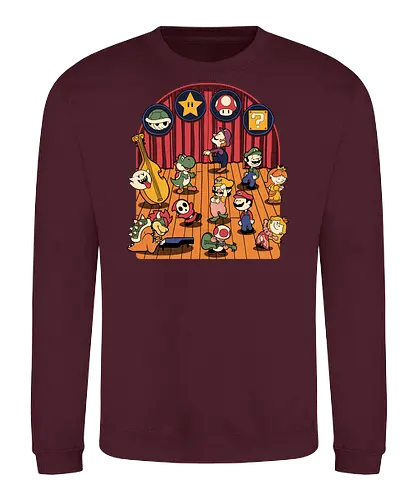 Plumber Game Dance - Mushroom, Turtle, Kingdom, Music, Dance, Dinosaur, Plumber, Video Games, Video Game, Classic Video Game, Tv Show, Mashup, Adventure, Fantasy, Meme, Memes, Internet, Ghost, Magic, Magical - Sweatshirt