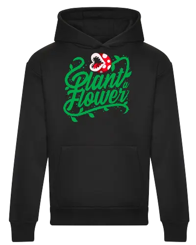 Plant a Flower - plant, flower, gaming, gamer, videogame, retro, vintage, humor, funny, nature, garden, gardening, carnivorous, botanical, popculture, geek, gamingart, typography, cartoon, cute - Heavyweight Hoodie