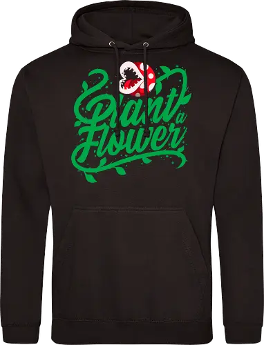 Plant a Flower - plant, flower, gaming, gamer, videogame, retro, vintage, humor, funny, nature, garden, gardening, carnivorous, botanical, popculture, geek, gamingart, typography, cartoon, cute - Standard Hoodie