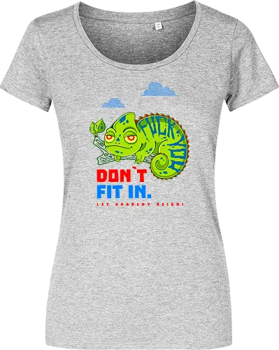 DON`T FIT IN - CHAMELEON, JOKE, FUNNY, ANARCHY, NATURE - Damen T-Shirt