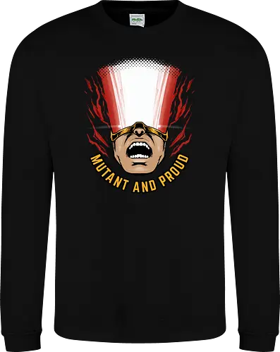 overpower mutant - Superhero, cyclops, superhero, mutant, cool, parody, pantone, colour, antihero, simple - Sweatshirt