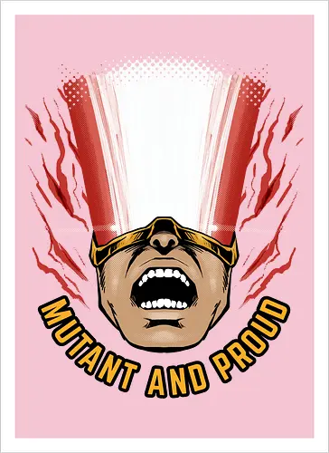 overpower mutant - Superhero, cyclops, superhero, mutant, cool, parody, pantone, colour, antihero, simple - Kunstdruck