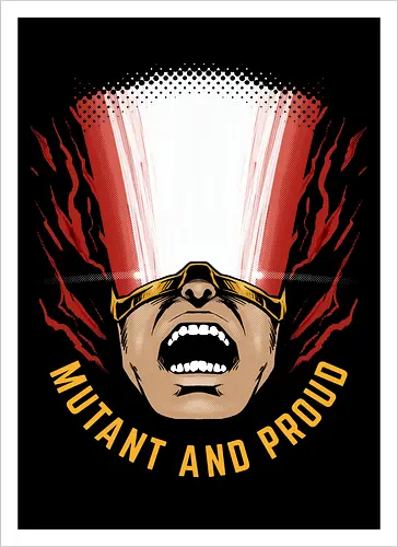 overpower mutant - Superhero, cyclops, superhero, mutant, cool, parody, pantone, colour, antihero, simple - Kunstdruck