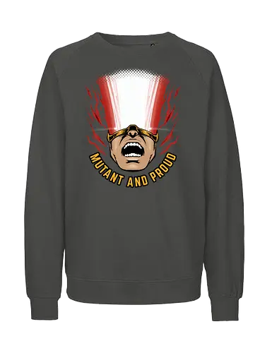 overpower mutant - Superhero, cyclops, superhero, mutant, cool, parody, pantone, colour, antihero, simple - Fairtrade Sweatshirt