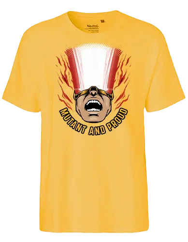 overpower mutant - Superhero, cyclops, superhero, mutant, cool, parody, pantone, colour, antihero, simple - Fairtrade T-Shirt